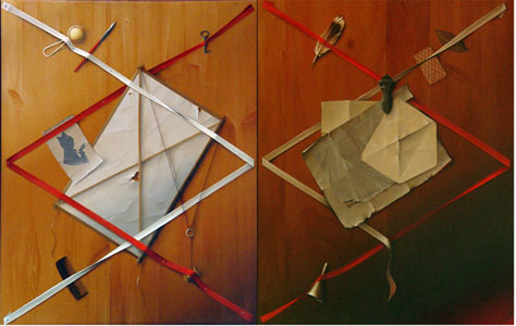 Trompe l'Oeil. Diptich.  1977 16x20